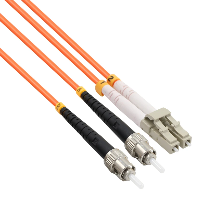 VCOM Low Insertion Loss Optical Network Drop Cable 3 Meters ST to LC Duplex Multimode OS2 Fiber Optic Patch Cord
