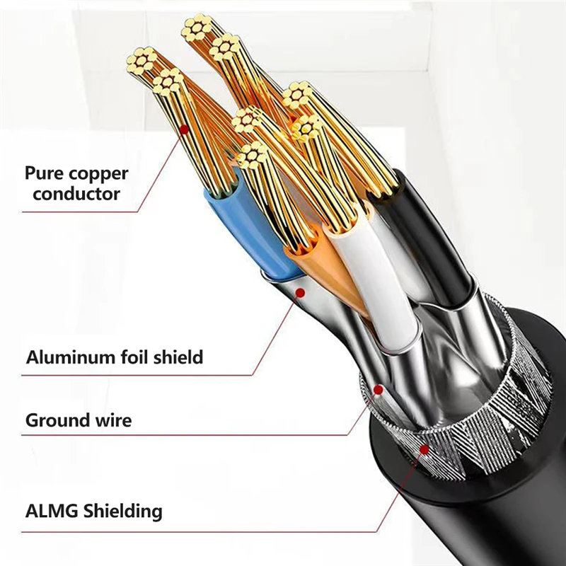 High Speed Cat8 SFTP Lan Cable 2000MHZ 40Gbps RJ45 Connector Patch Cord PVC Jacket High Quality Ethernet Cable