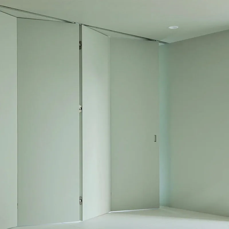 American interior frameless invisible door Bi folding invisible door solid wood Folding hidden door inside construction
