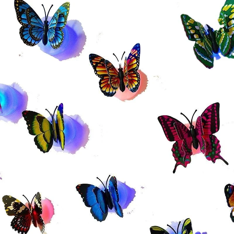 3d LED gold butterfly wedding Decorations for birthday party supplies butterfly party decorations wall decor