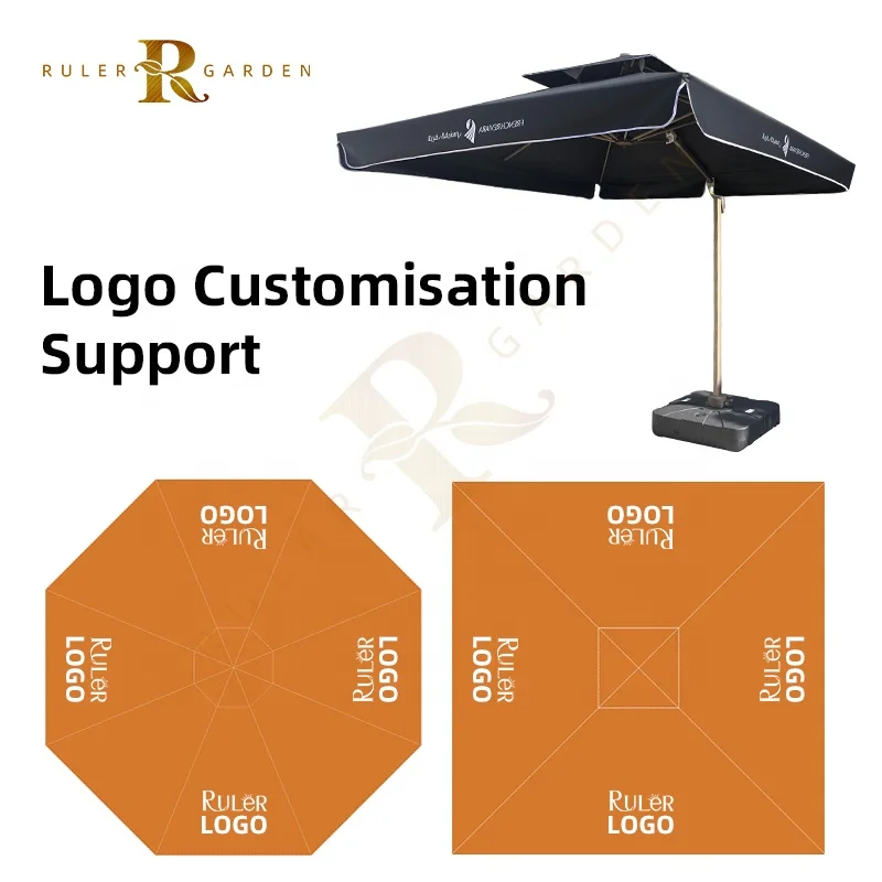 Customized Logo Sun Shade Parasol LED Cantilever Umbrella Garden Outdoor Patio Umbrella
