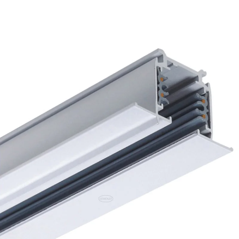 LEDEAST TR045 Built-in 3 Circuit Phase Track Rail Section 4 Pins Guide Rail Trackline For Shops Museums Made in Shenzhen
