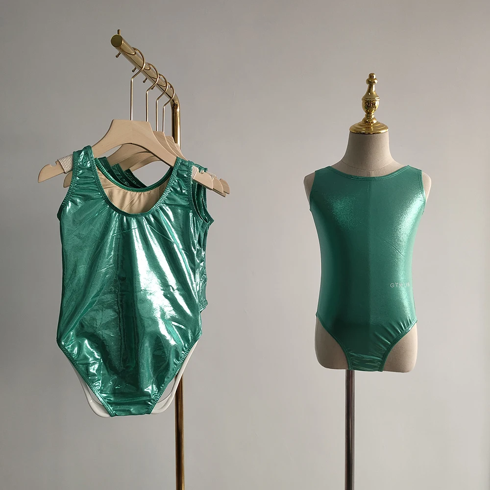 2024 Лидер продаж персонализированный цвет логотип нейлон спандекс блестящие танцевальные тренировочные костюмы гимнастические трико