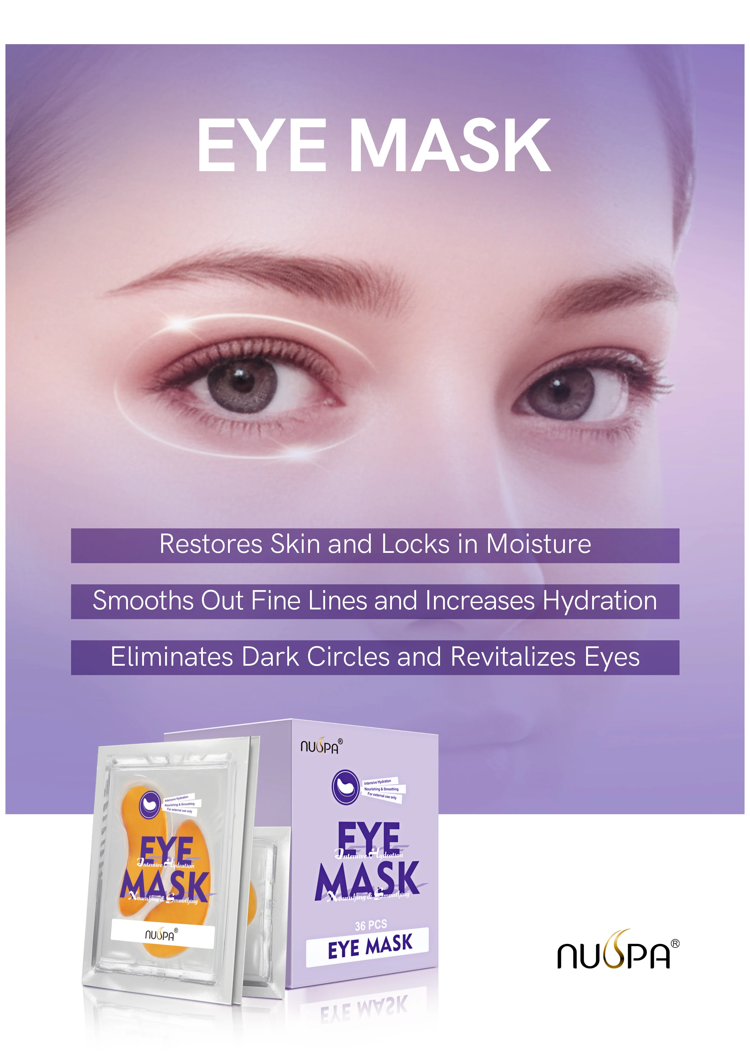 Wholesale Increase Hydrating Reduce Wrinkles Improve Dark Circles Eye Mask Niacinamide Hyaluronic Acid Eye Mask Patches
