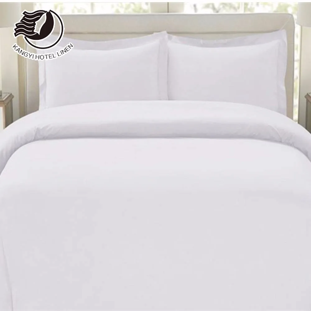 European Simple Plain Style 300TC Hotel Cotton Bed Room Bedding Linen Set For 3/4/5 Star Hotel