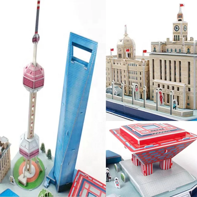 Customized 3D Jigsaw Puzzles for Kids and Adults Gifts DIY Toy Paper Miniature Model City Famous Building Assemble