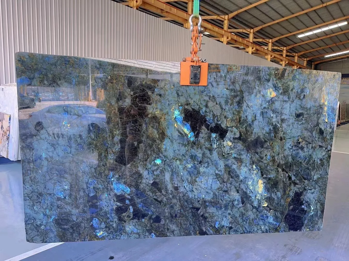 New Arrival Granit Granito Natural Losas Countertops Kitchen Luxury Floor Tiles Blue Labradorite Granite Slab
