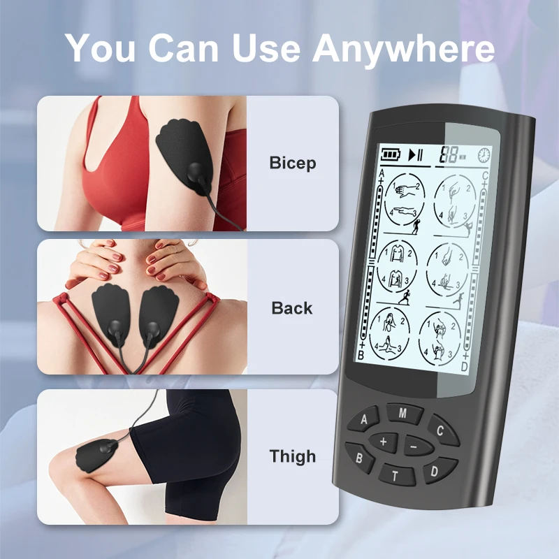 Professional Portable TENS Machine Nerve Pain Relief Muscle Stimulation Lower-Frequency Pulse Massager with Adjustable Settings