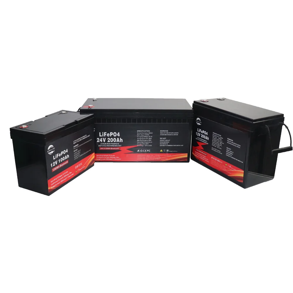 12.8V 25.6V 12V 24V 100Ah 200Ah Lithium Ion Battery LCD Deep Cycle 6000+ High Quality Household Energy Storage Lithium Battery