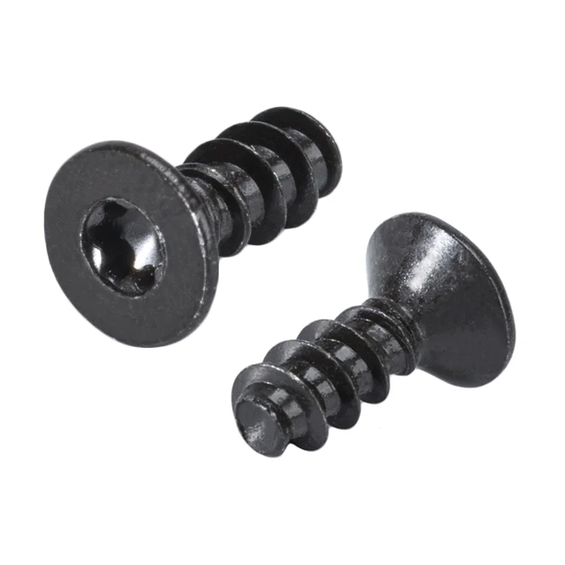 M1.6 M1.8 M2 x 3mm M3 Black Torx CSK Countersunk Flat Head Self Tapping Screws T5 For Plastic