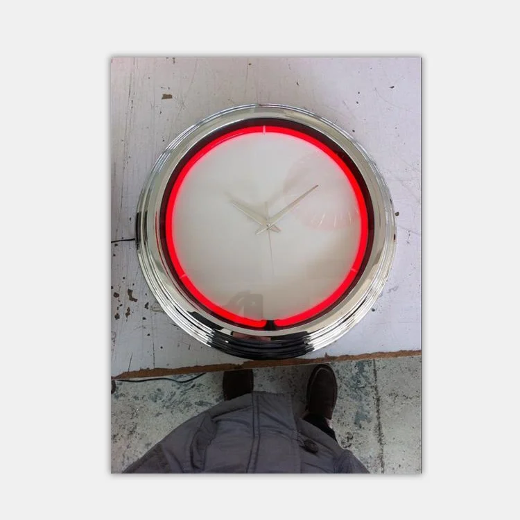 wholesale china factory price 15inch chromed popular design neon wall clock