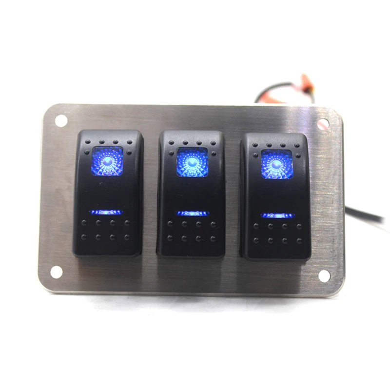 Automotive 12 volt Marine 3 Gang Rocker Boat Marine Switch Panel