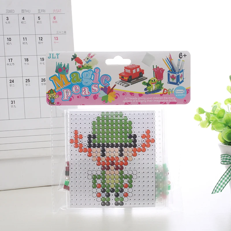 Factory Direct Supply Diy Beads Kit Puzzle Game Ironing Beads Kids Diy Toys 5mm Colorful Perler Hama Beads For Children