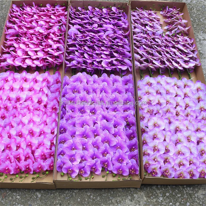 Customize real touch phalaenopsis orchid latex orchids butterfly silk orchid artificial flower for decor