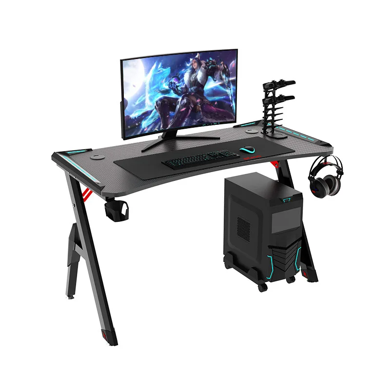 Manufacturer Gamer Mesa Ergonomic Top Pc Adjustable Office Computer Gaming Table Computer Gaming Desk With Light