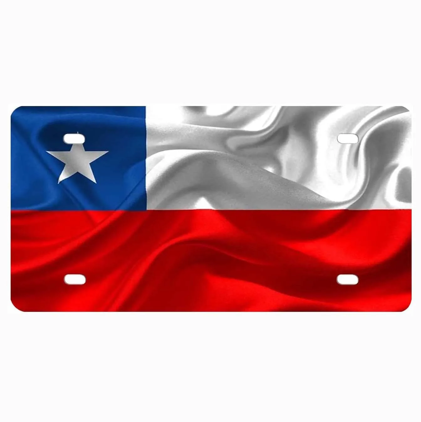 Chile Flag License Plate Patriotic Decor Country City Souvenir Car Metal Front Rustic Shabby Chic Car Tags Car Accessories