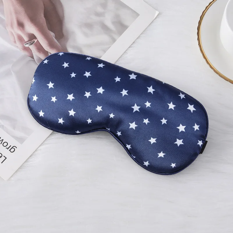 Custom Star Silk Eye Mask Sleeping Eye Mask Cover Soft Imitated Silk Eyeshade Portable Travel Nap Rest Sleep Eye Patch