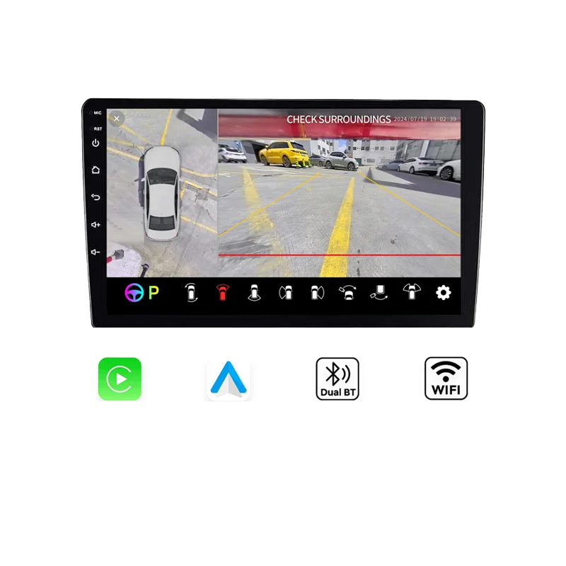 Автомобильный DVD-плеер Hegida 9 дюймов с Bluetooth Wi-Fi и встроенной панорамной системой 360 градусов поддерживает автомобильный аудиоплеер 2 + 32 г