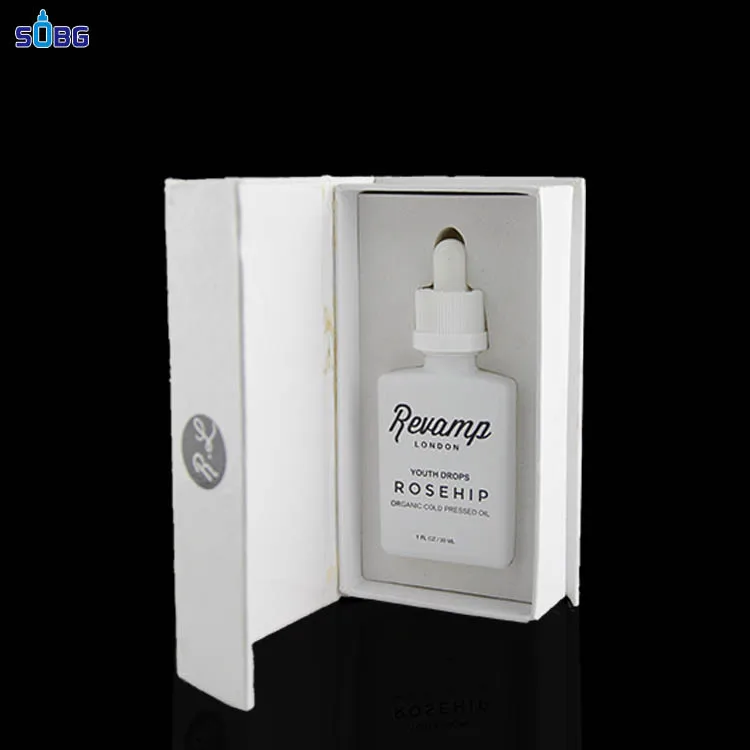 
cheap 30ml rectangular glass cardboard dropper gift box 