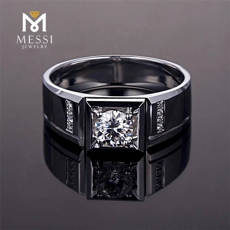 Messi Jewelry high quality 14k gold jewelry wholesale  AU750 mens moissanite rings