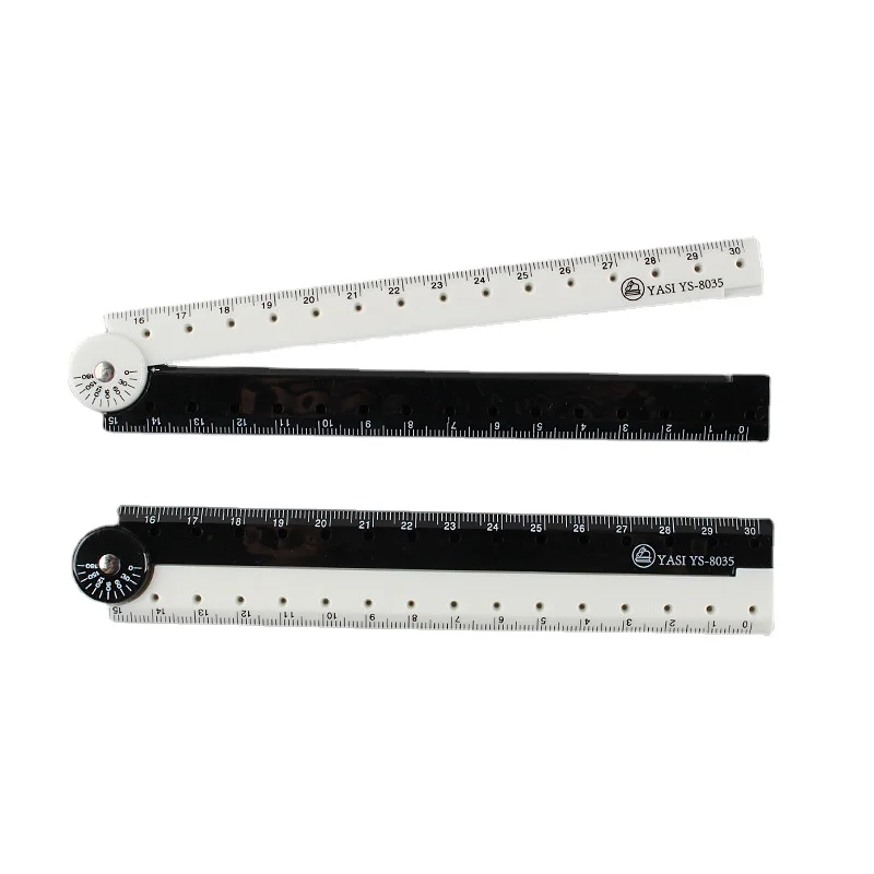 New Simple Foldable Rulers Plastic Ruler Creative Stationery Ruler 30cm