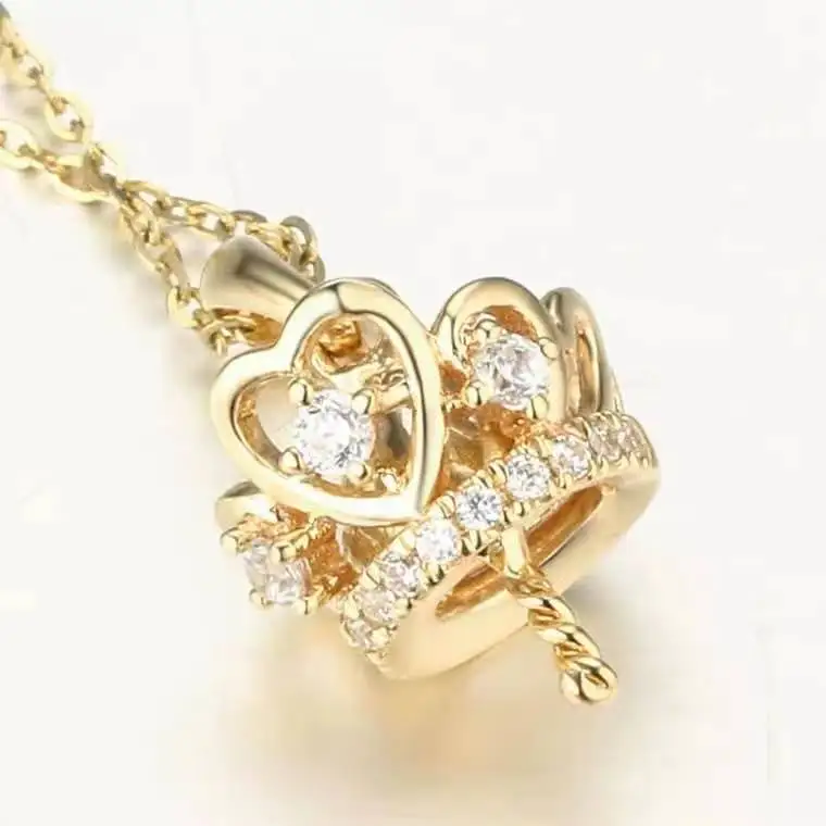 14K 18K Gold DIY Natural pearl pendant accessories empty crown versatile new custom Necklace Pendant Jewelry without chain