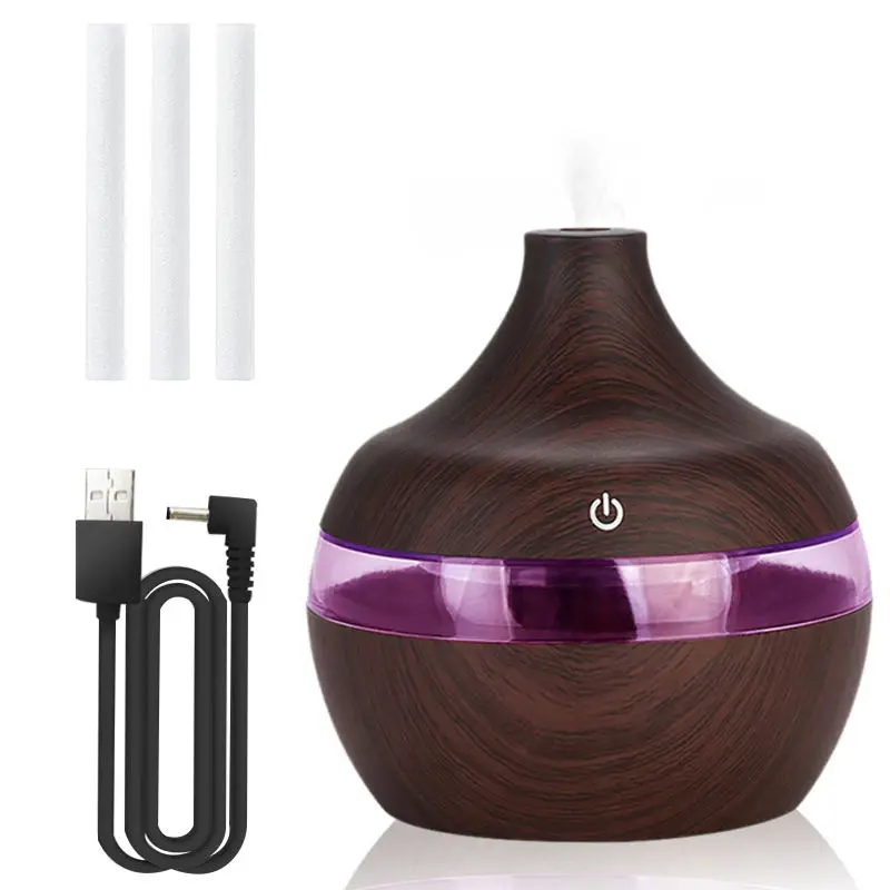 Wood Grain Home Aroma Air Diffuser Usb  Essencial Oil Mini Ultrasonic Portable Humidifier