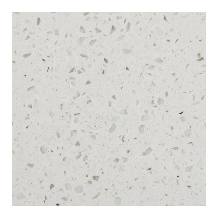 Piso de Cuarzo Countertops Slabs Blanco Artificial Quartz Products Turkey Crystal White Galaxy Sparkle Quartz Stone Surface Slab