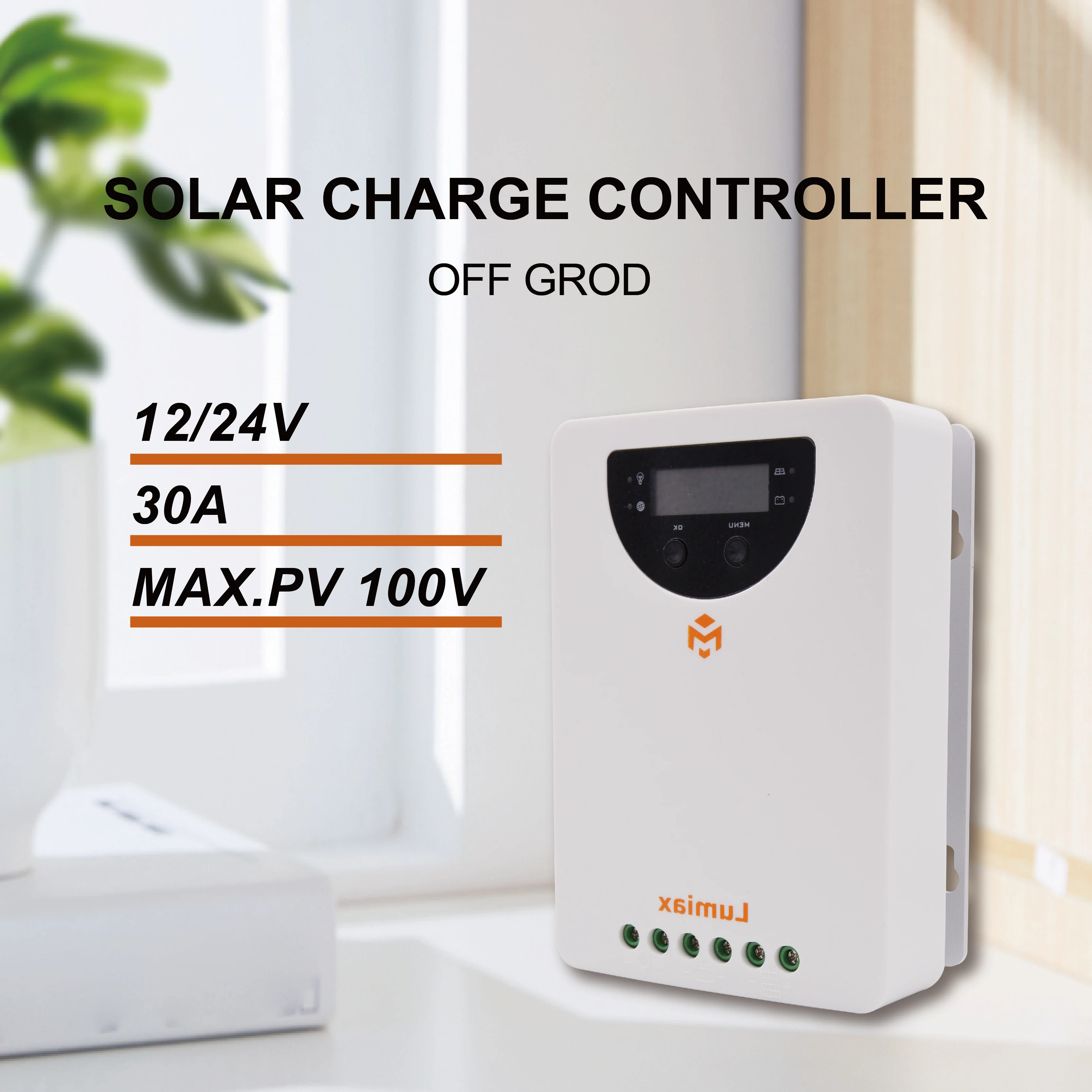 30A 12V 24V MPPT RS485 Bluetooth Solar off Grid LiFePO4 Battery Charger