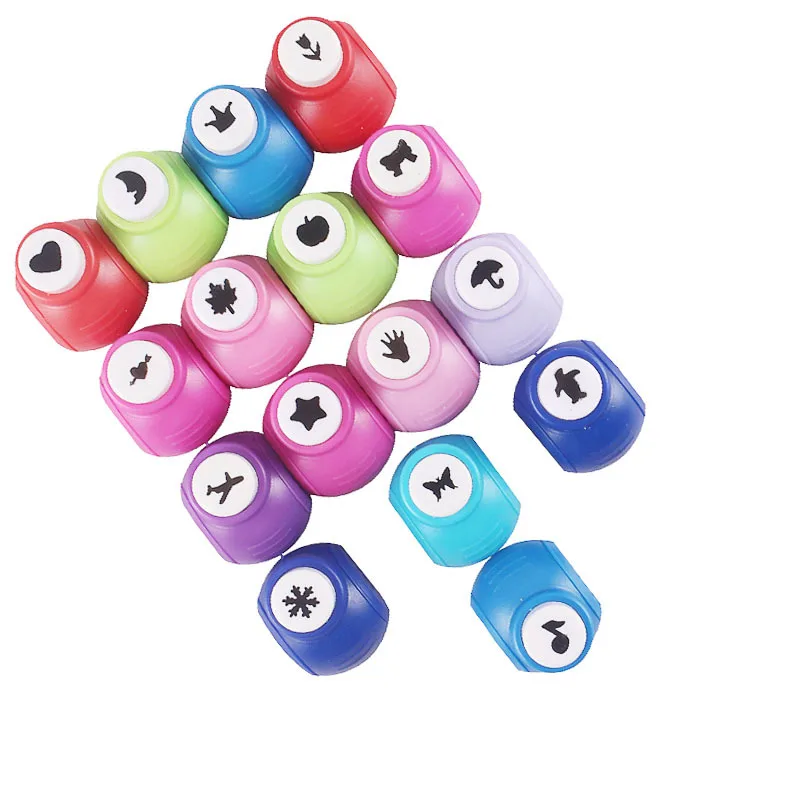 colorful ABS material mini size easy to carry children stationery  DIY crafting paper punch in low price