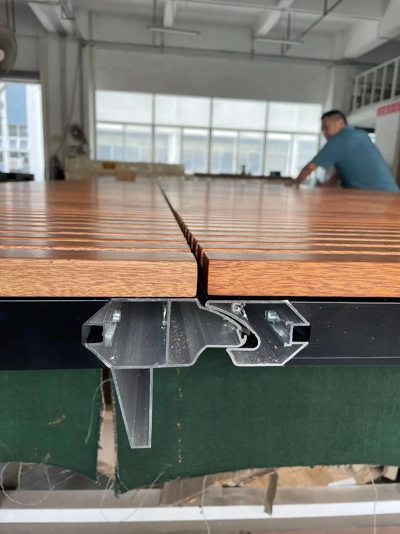 LongTai Interior Door Invisible Installation Aluminum Profile Hydraulic Wooden Sliding Door System