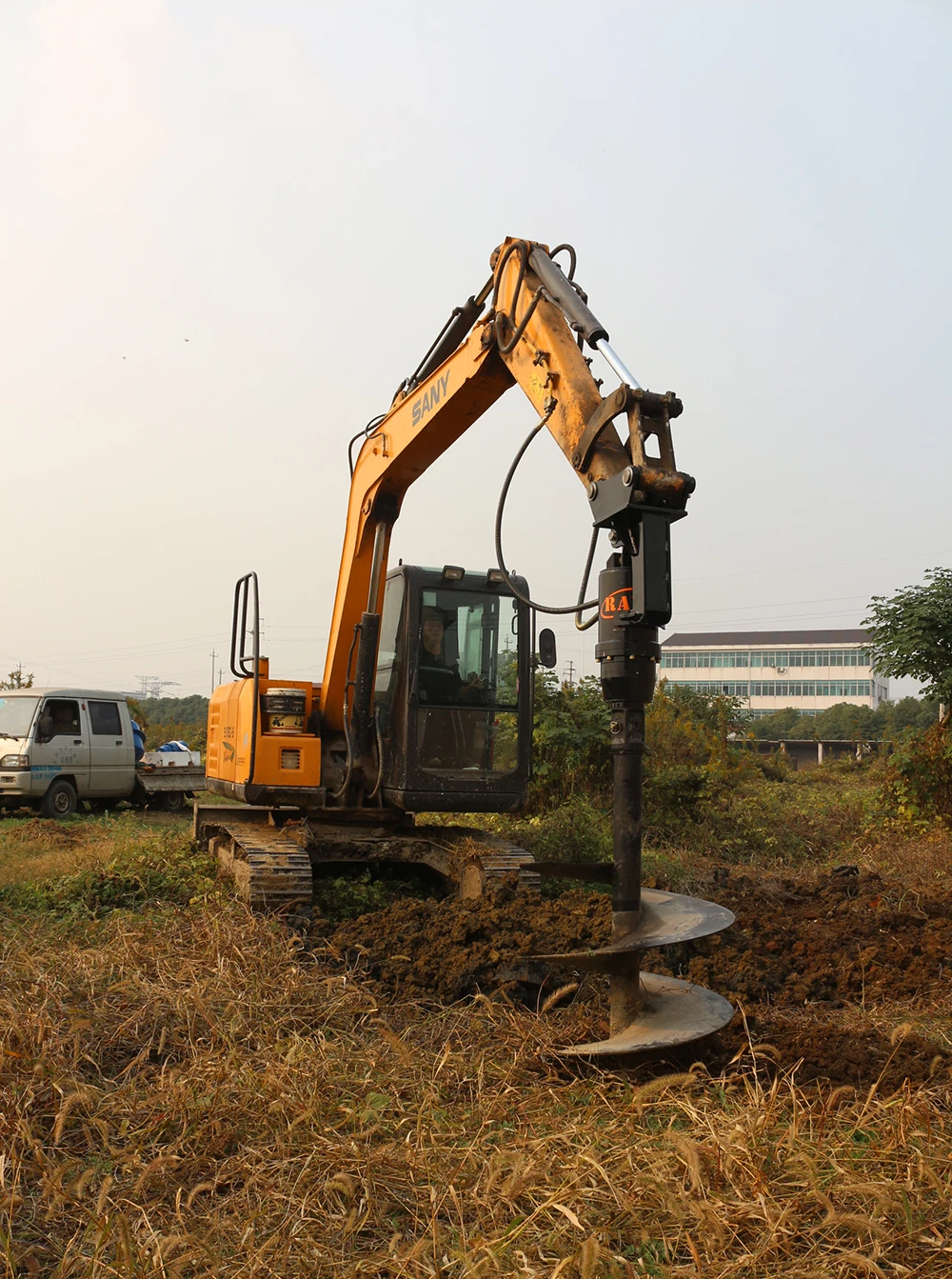 RAY New excavator drilling soil machine earth drill drive ground auger hole digger Post Hole Digger