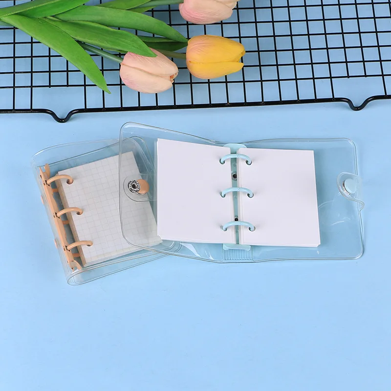 Promotional Cheap Student PVC Vinyl File Folder Portfolio Divider Organizer Office Notepad Mini 3-Ring Binder Journal