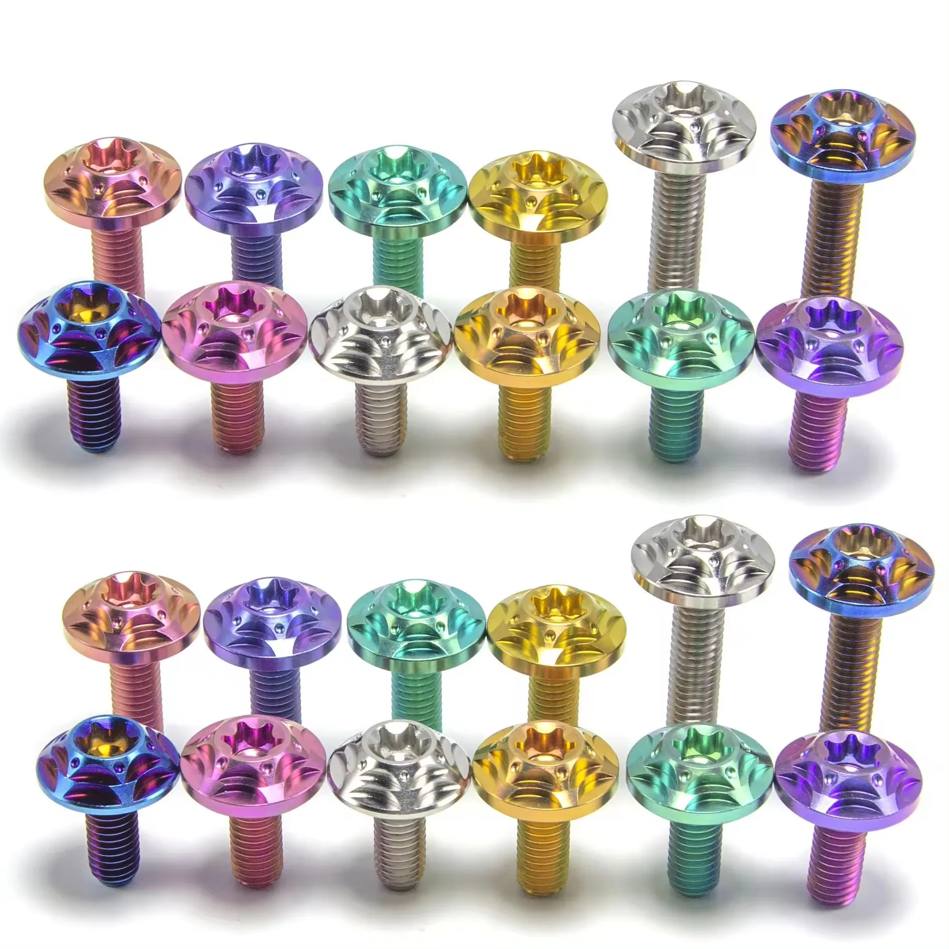 Factory wholesale  Titanium Bolt GR5  M6X15/20/25mm(OD=16) T40 Disc Brake Rotor Ti Bolts for Bike Motorcycle
