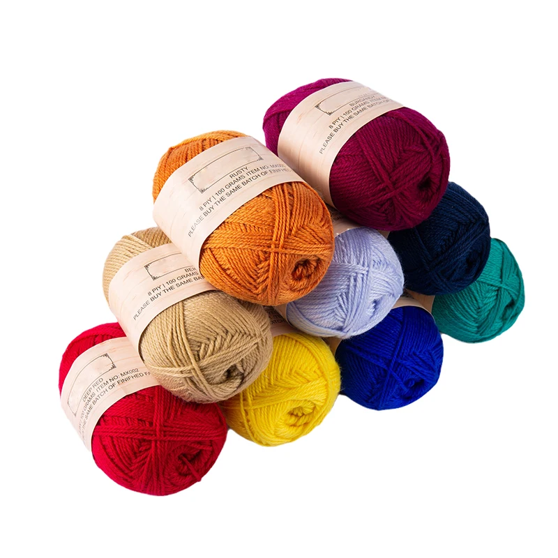 Customized Direct factory sales colorful acrylic crochet yarn thread hand knitting yarn