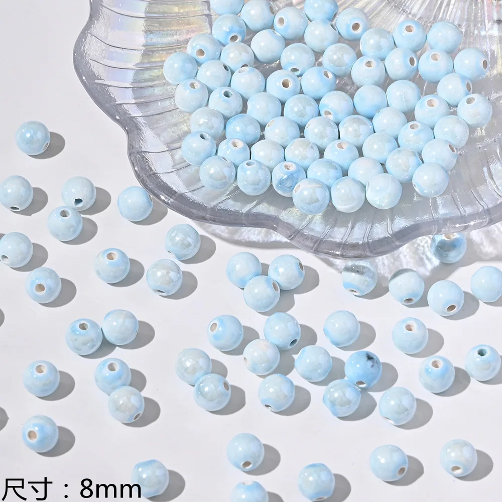 ciyuan blue ceramic beads Day cute love loose diy handmade jewelry accessories bracelet bead material