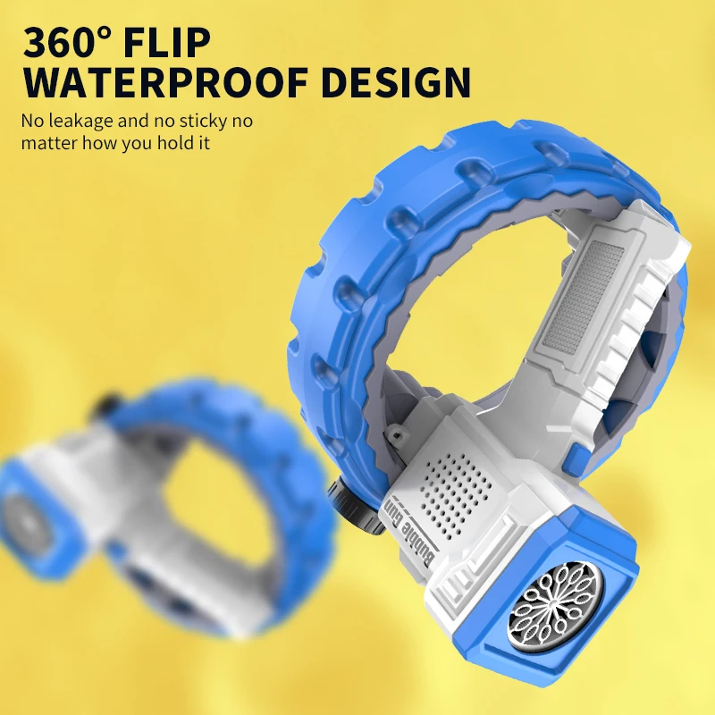 Summer Outdoor Blowing Bracelet Bubble  Gun Toy With Led Light For Kids