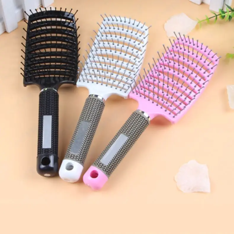 Hair Scalp Massage Comb Hairbrush Bristle Nylon Women Wet Curly Detangle Hair Brush for Salon Hairdressing Styling Tools V232