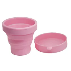 Collapsible Cup Compact Silicone Reusable Food Grade Folding Mug With Lids Expandable Retractable Drinking Silicone Cup