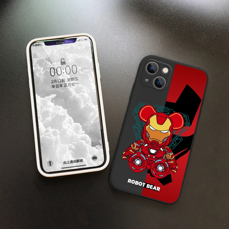 Cartoon Designs Phone Case for iPhone 14 13 Pro 12 11 Pro Xs X XR Max 8 7 SE with Cloth Silicone Cases Soft Back Cover