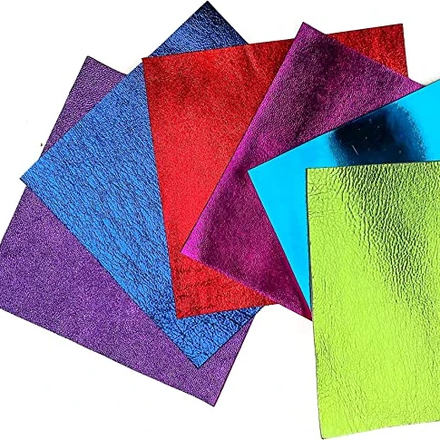 Leather Scraps Bright Metallic Leather: Pre-Cut Genuine Leather Sheets for Crafts 5x5In/ 12x12cm