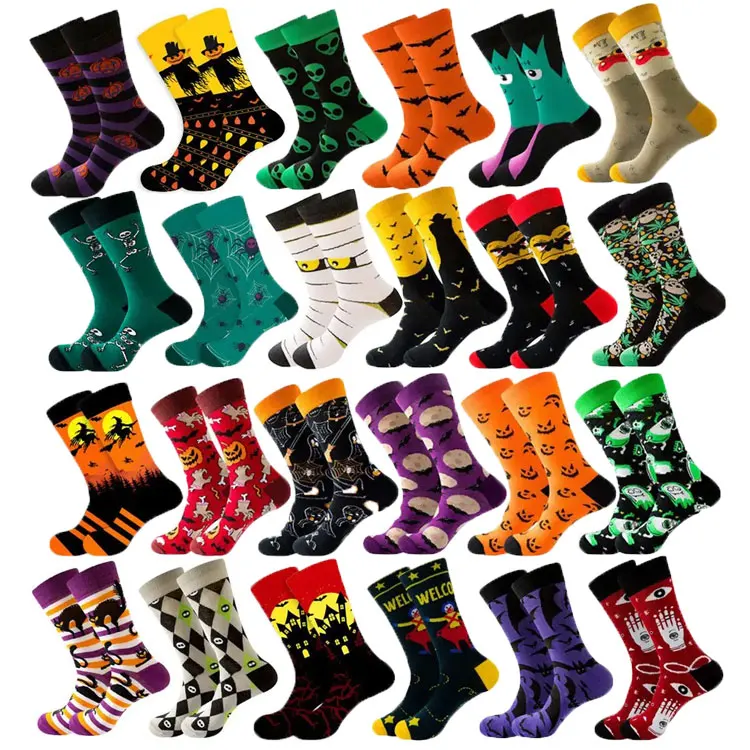 Halloween funny socks skeleton Alien Pumpkin Monster Socks for Men and Women Halloween happy custom socks