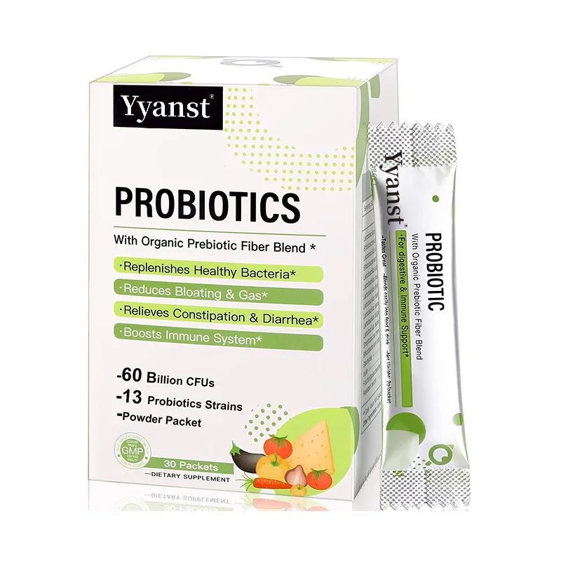 Organic Prebiotic Fiber Blend With Probiotics Powder for Boost Immunity Balance Gut Flora Detox & Cleanse Probiotic Powder