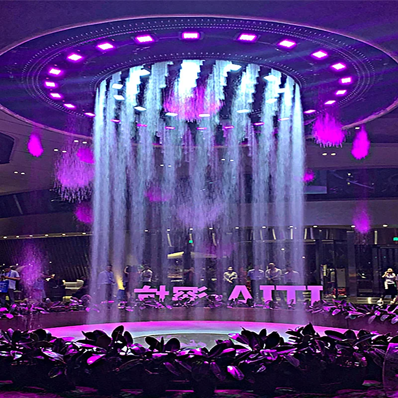 Artificial Waterfall Fountain Outdoor For Hotel Digital Water Curtain Advertising Applications Water Fountain For Restaurant