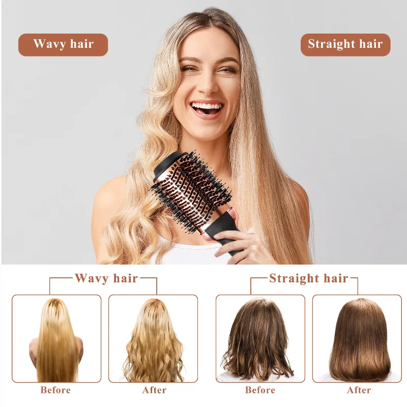 Hot Air Brush 4 In 1 Hair Blow Dryer Stock One Step Hair Dryer And Styler electric brush hair  Blow Dryer Comb
