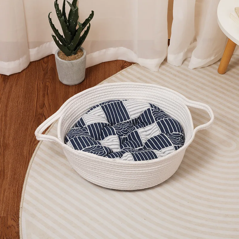 large sea grass dog basket wicker dog toy bed woven natural pet bed house woven rattan baskets for dogs