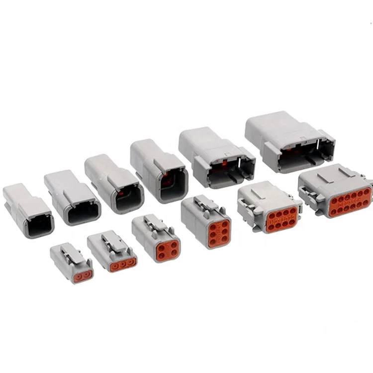 DTM Male Female 2 3 4 6 8 12 Way Black and Gray Housing Waterproof Auto Connector