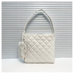 Quilted Tote Bags for Women Lightweight Quilted Padding Shoulder Bag Down Cotton Padded Large Tote Bags Lattice