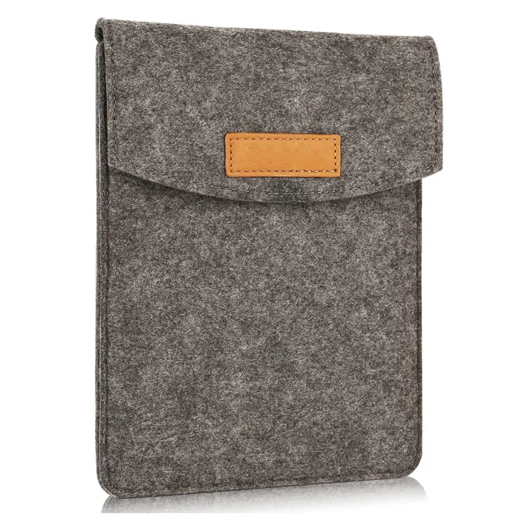 Factory direct sale  Portable Felt Carrying Pouch Protective Cover 6 Inch Felt Sleeve Case for Tablet Smartphone E-Reader E-Book