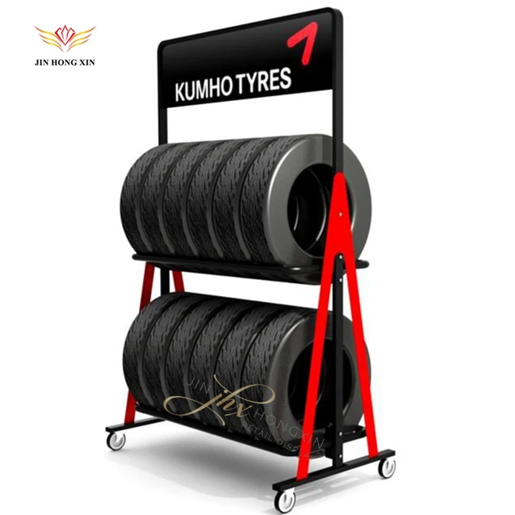 custom 3 tier factory metal motor car tire outlet rim display rack storage wheel hub stand